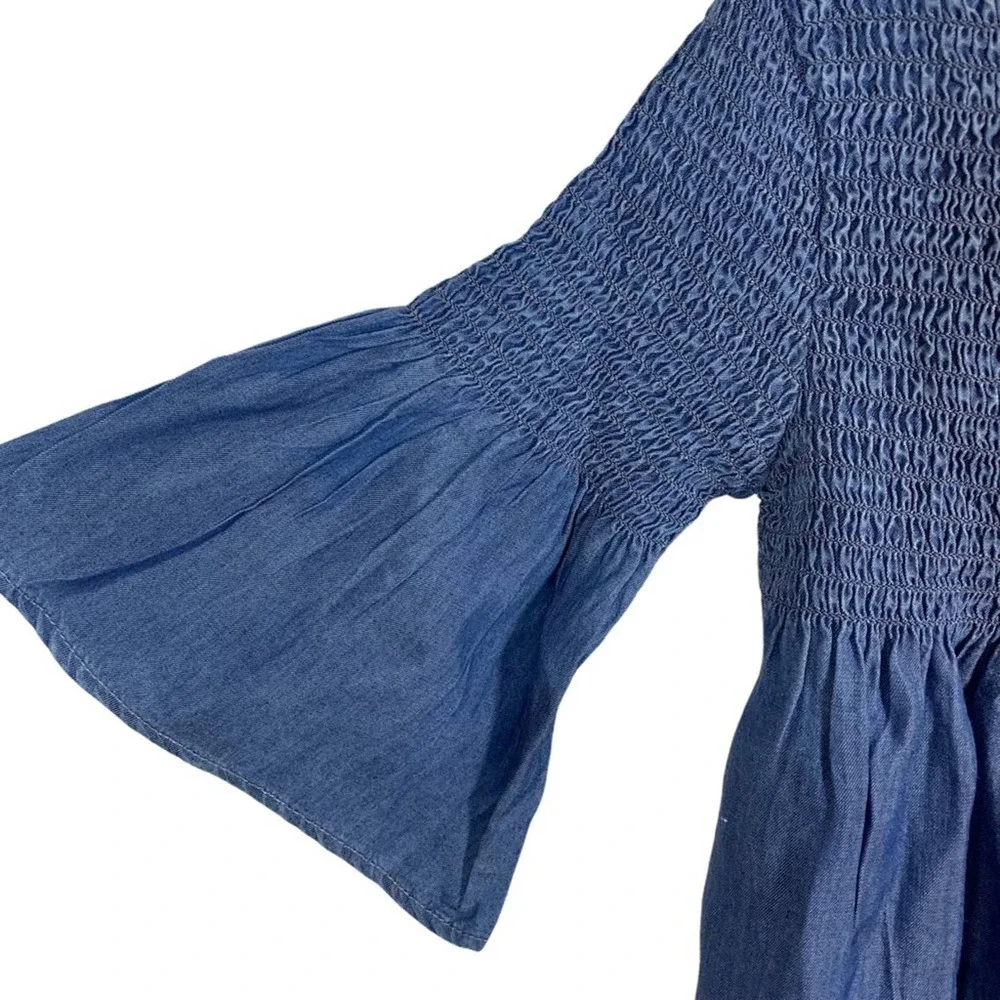 Gap smocked dress ruffle‎ sleeve S 6-7